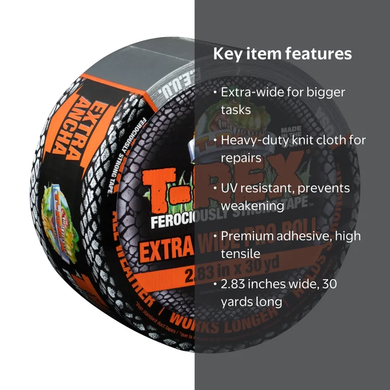 T-Rex Extra Wide 2.83 in. x 30 yd. Gunmetal Gray Duct Tape