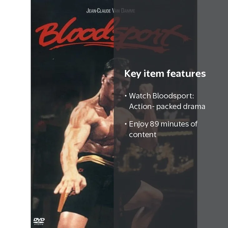 Bloodsport DVD, feature action drama, martial arts, 89 mins