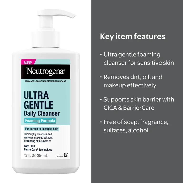 Neutrogena Ultra Gentle Foaming Facial Cleanser, 12 fl. oz