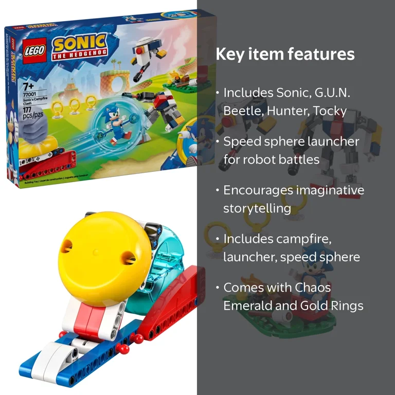 LEGO Sonic the Hedgehog Campfire Clash Building Toy Ages 7+ 77001