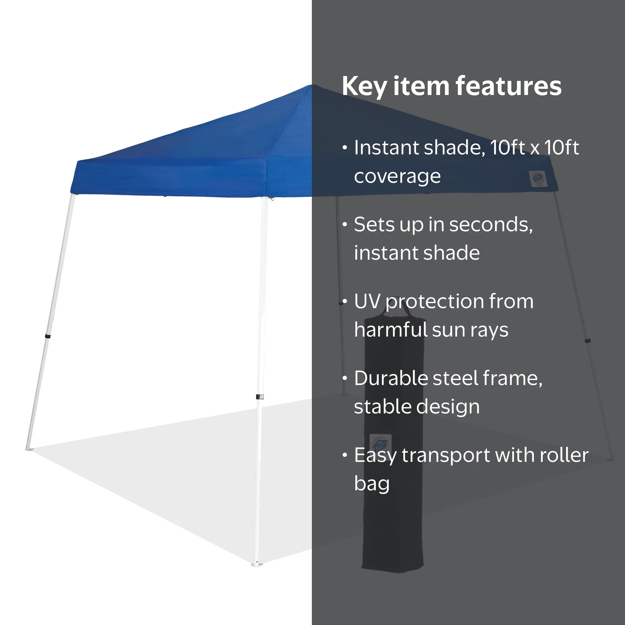 E-Z UP, Sierra Instant Shelter, 10' x 10', Clear, Steel - Walmart.com