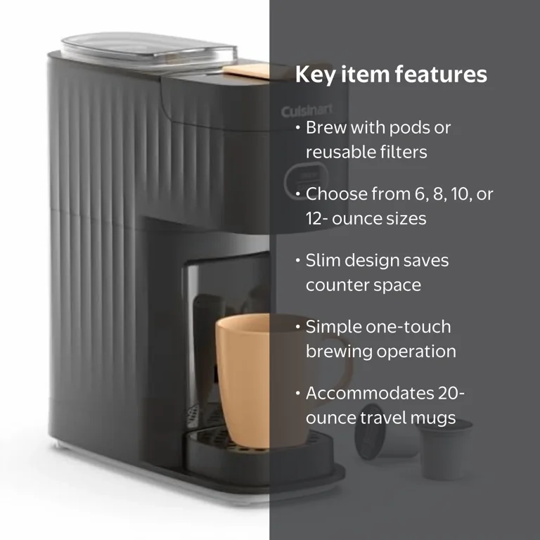 Cuisinart, Soho Single-Serve Coffeemaker, SS-7BK, Black - Walmart.com