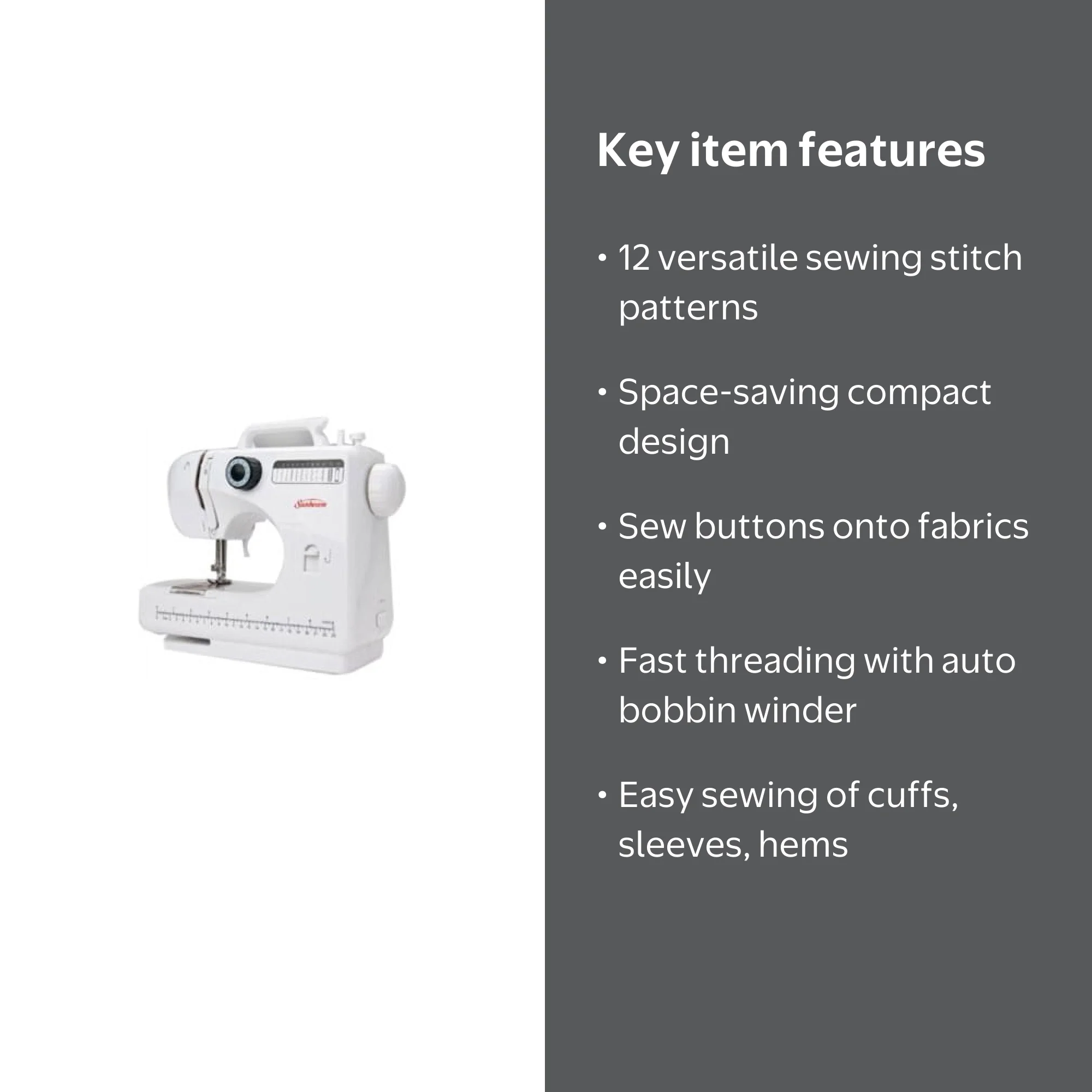 その他 Sunbeam Compact Sewing Machine Sunbeam SB1800 Compact Sewing Machine - Walmart.com