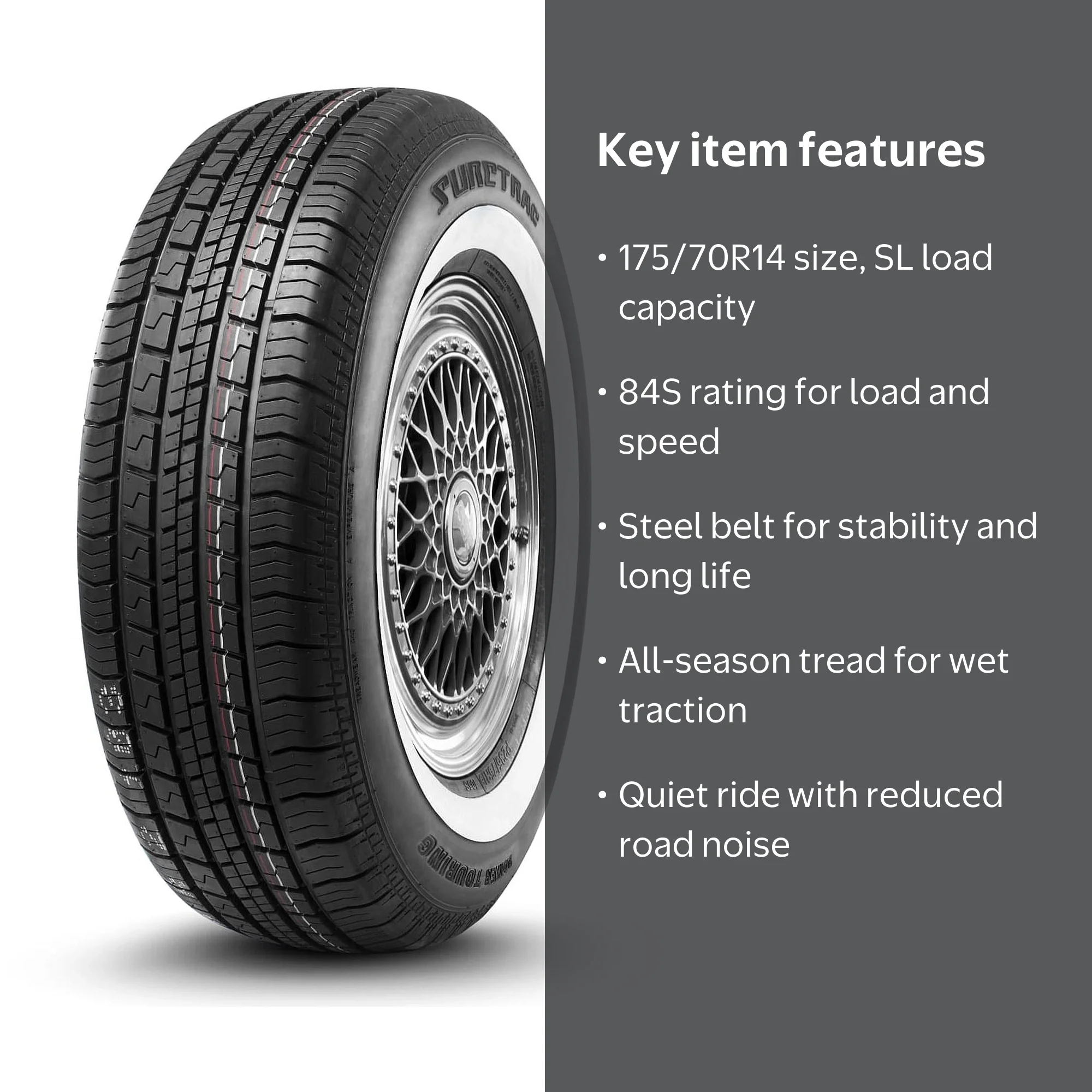 Suretrac Power Touring Radial P175/70R14 84S Passenger Tire