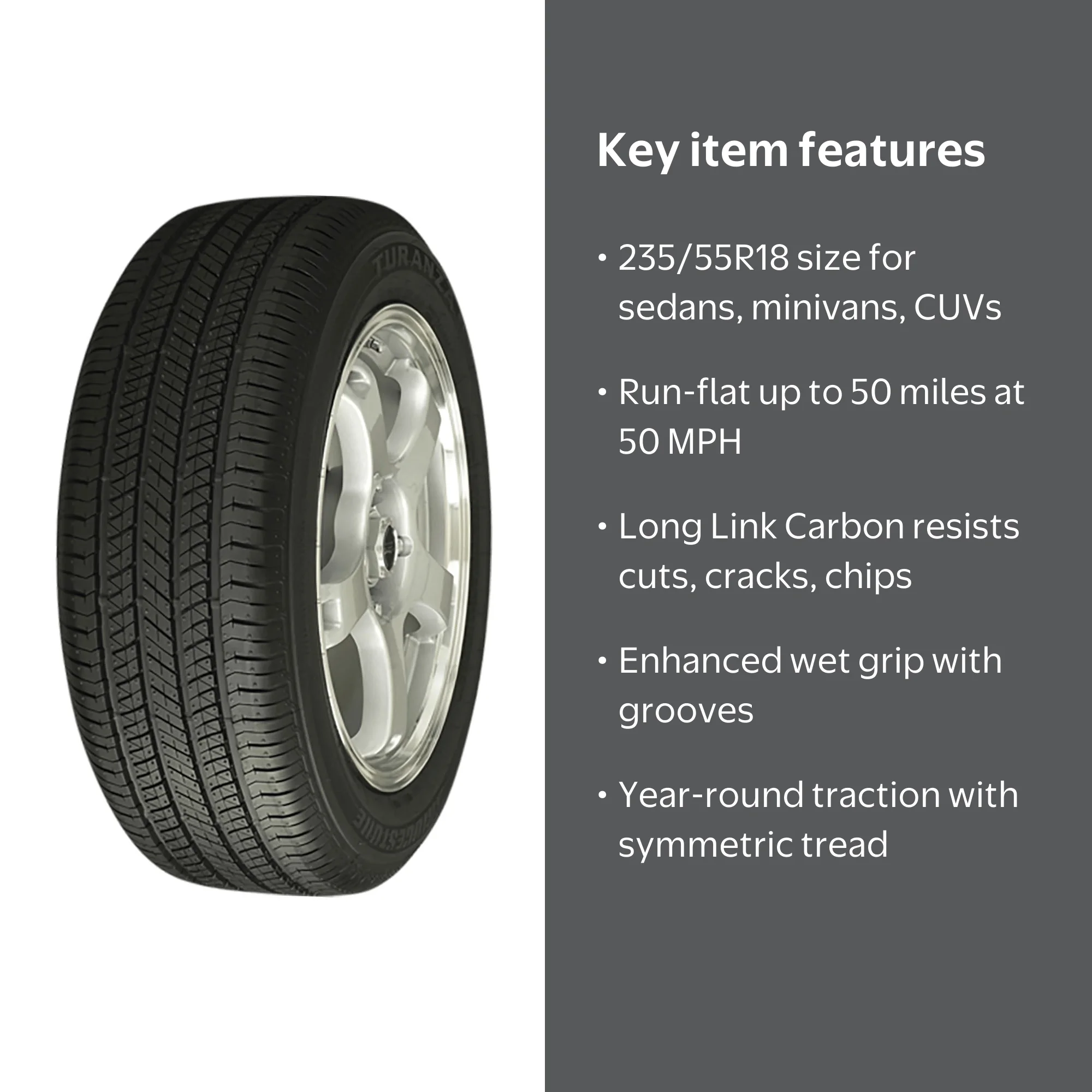 Bridgestone Turanza EL400-02 235/55R18 100T All-Season Run-Flat