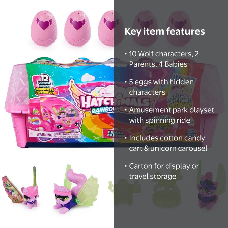 Hatchimals CollEGGtibles Wolf Family Carton with Surprise Playset