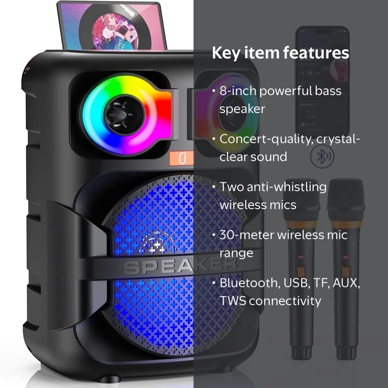JYX Karaoke Machine, Home Karaoke System with 2 Microphone