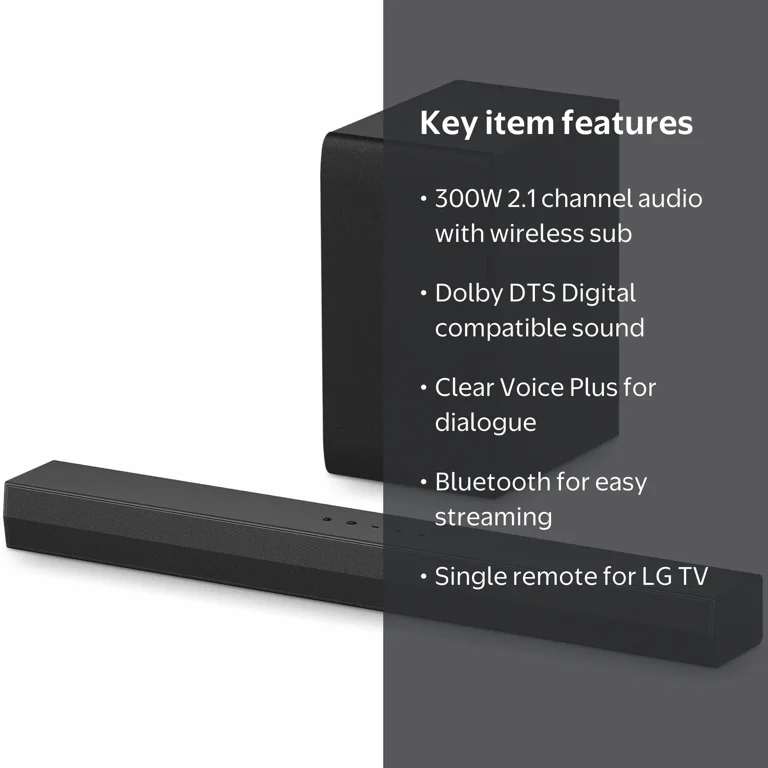 LG, Soundbar, S40T 2.1 Bluetooth, 300W Dolby DTS Subwoofer