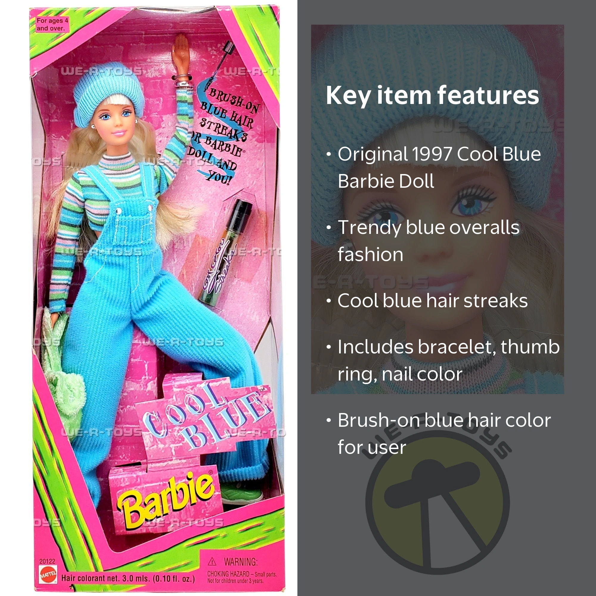 Mattel, Barbie doll, Cool Blue, 1997 collectible with blue