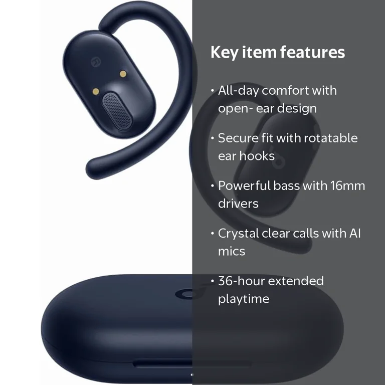 Soundcore, Open-Ear Headphones, Blue, Ultra-Comfort, Snug Fit