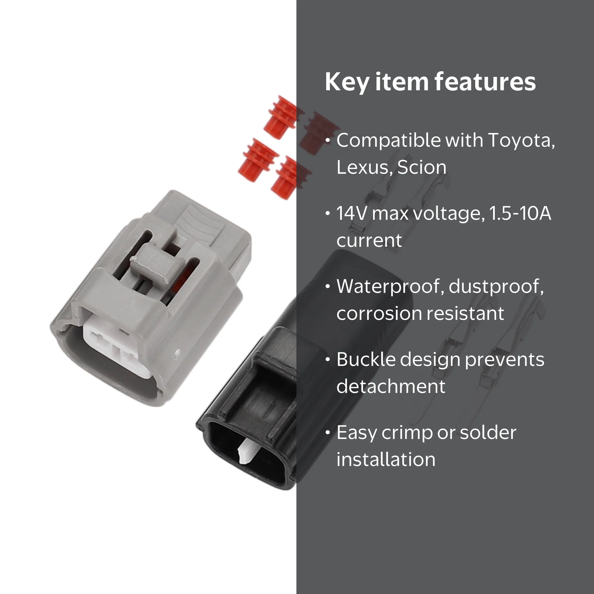 2 Pin Electrical Wire Connector Plug Male Female Wire Terminal for