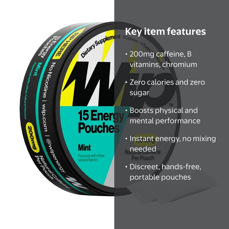 Wip Energy Pouches, 200mg Natural Caffeine, Vitamins and Minerals