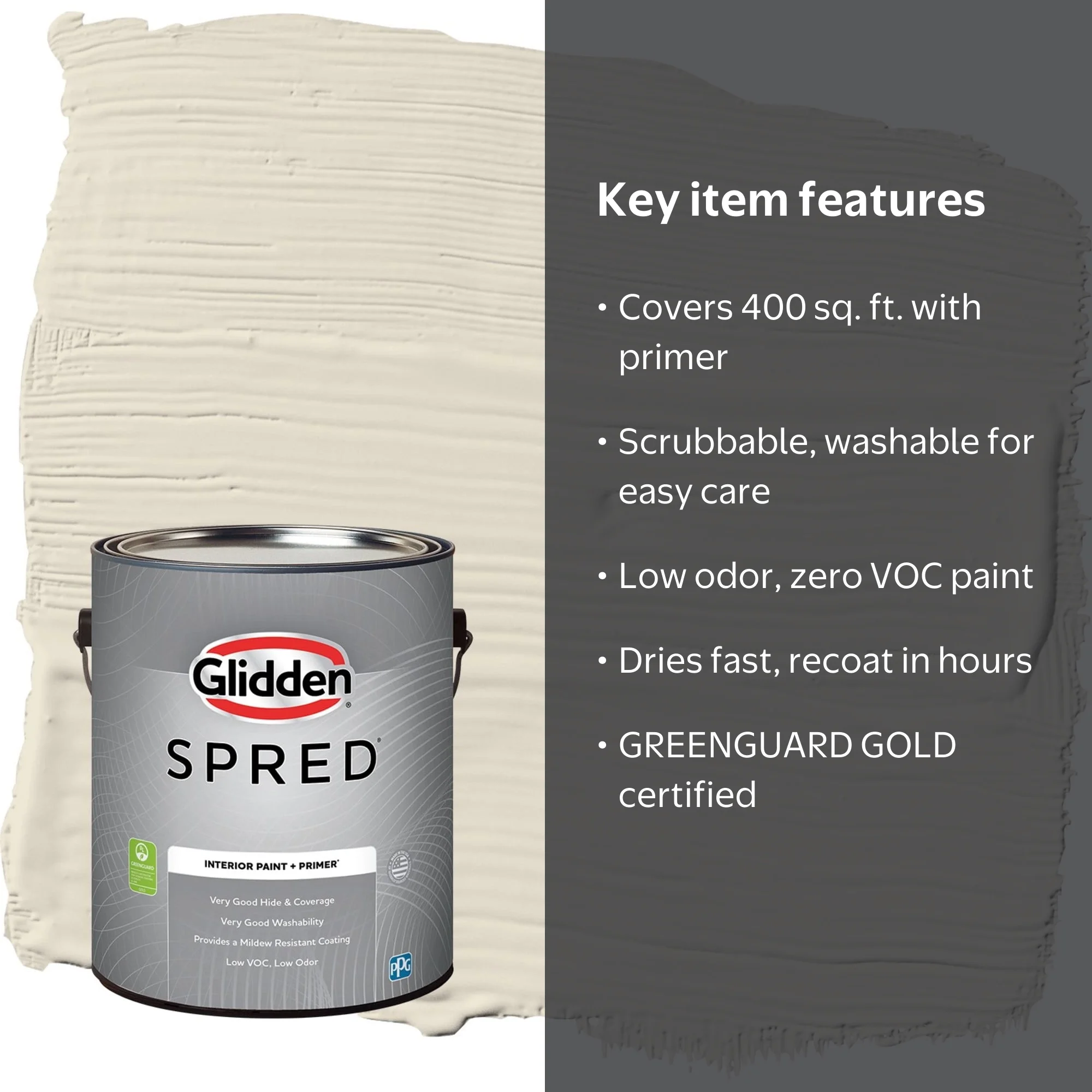 Glidden Spred Grab-N-Go Antique White / Off White Flat Interior