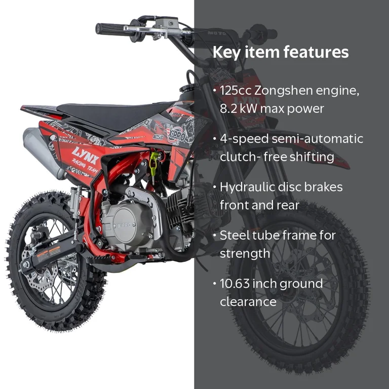 X-Pro 125cc Semi-Automatic Gas Dirt Bike, Kick Start, 14
