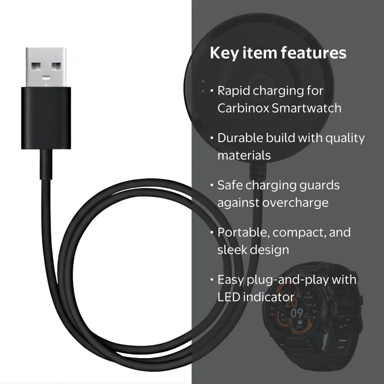チャーチ Carbinox USB Charger for Smartwatch, Fast Charging - Walmart.com