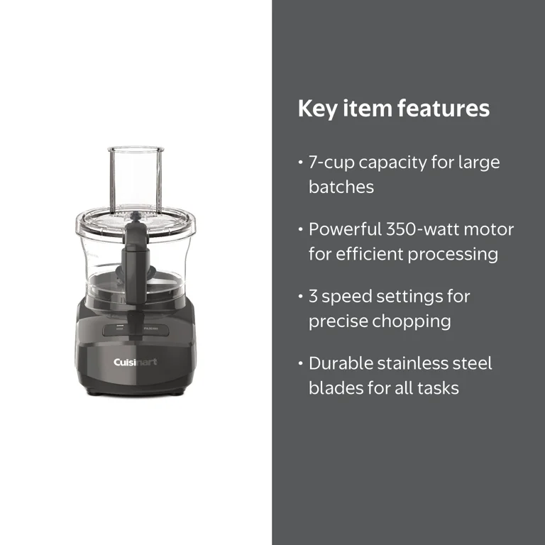 Cuisinart 7-Cup Food Processor, Anchor Gray, FP-7AG - Walmart.com