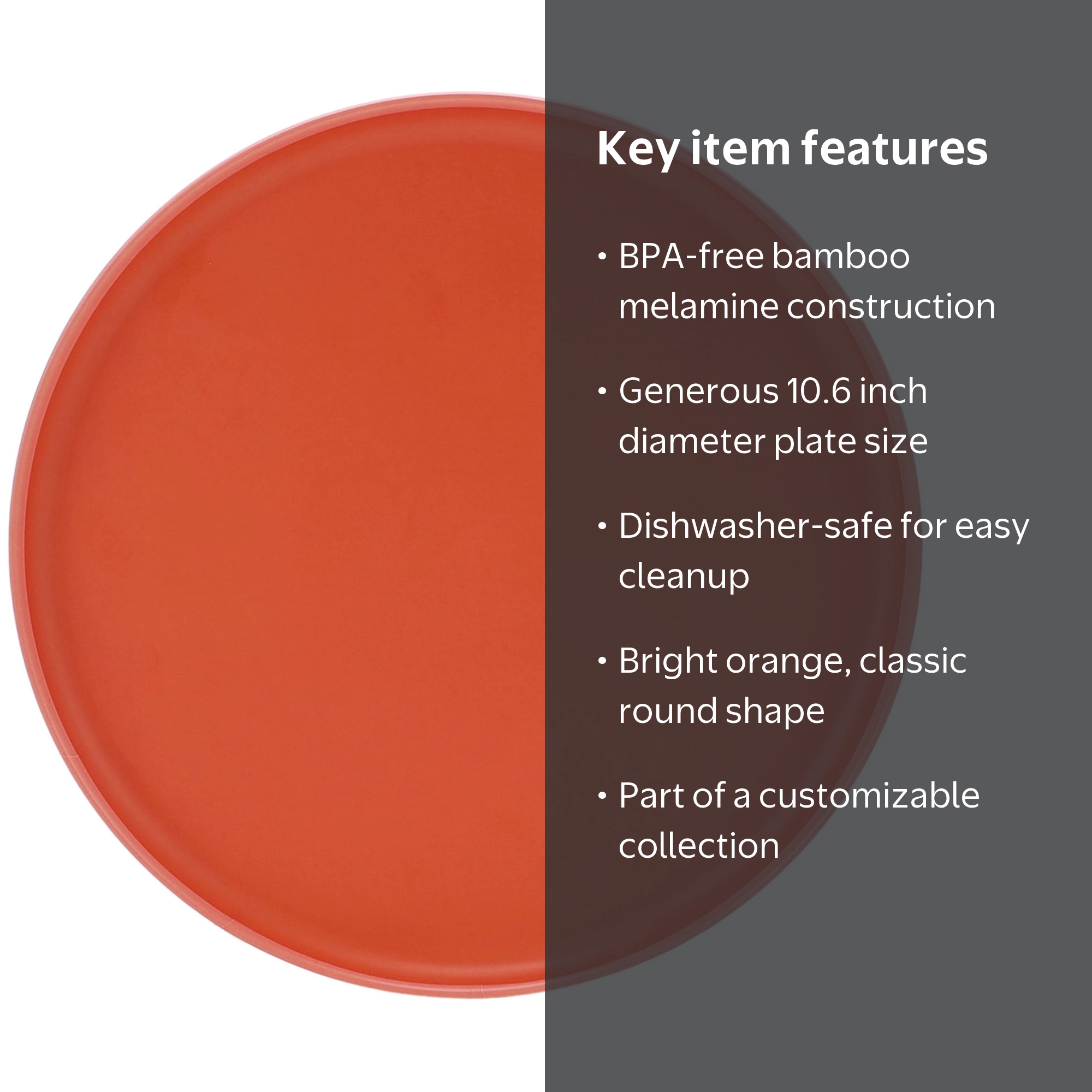 Mainstays by Becky G. & Alejandra Bamboo Melamine Dinner Plate