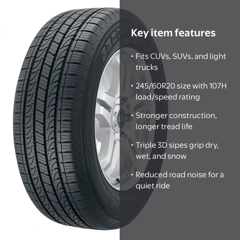 Yokohama Geolandar H/T G056 Tires Set, 245/60R20 107H, Fits Toyota
