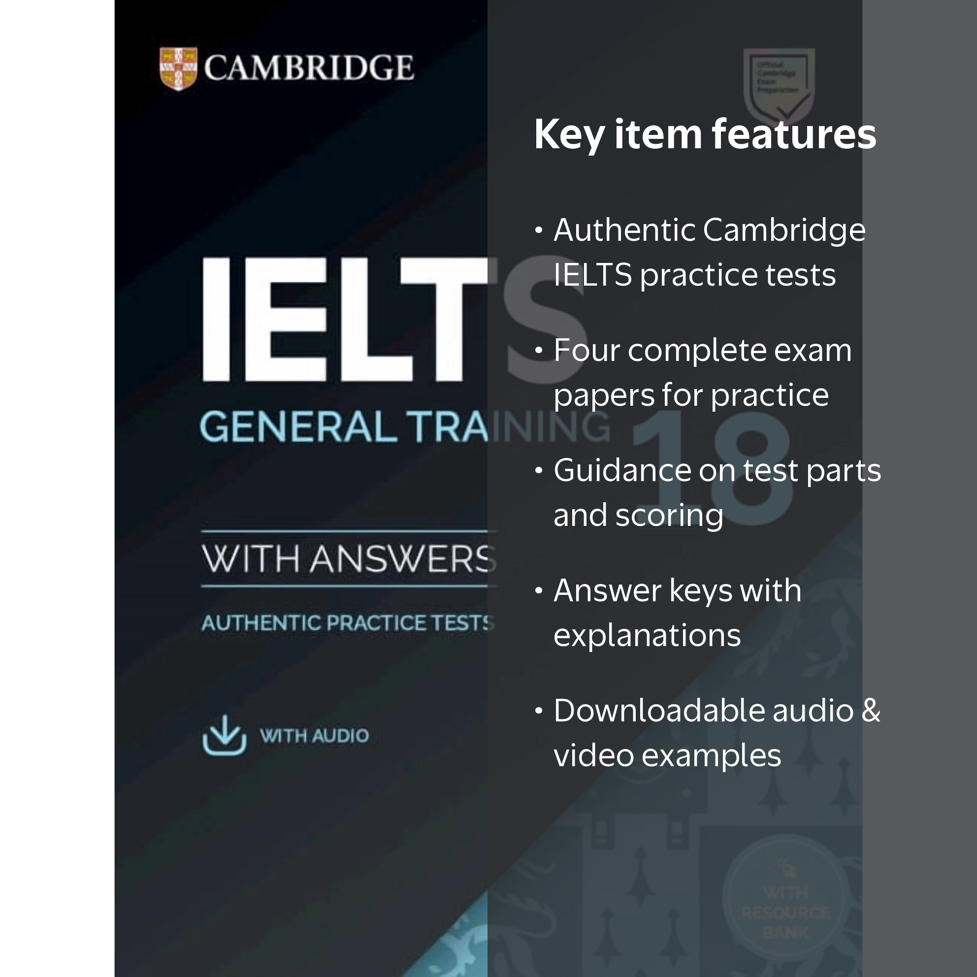 【新品未使用】IELTS General Training17&18&19&20 IELTS Practice Tests Ielts 18 General Training Student's Book with