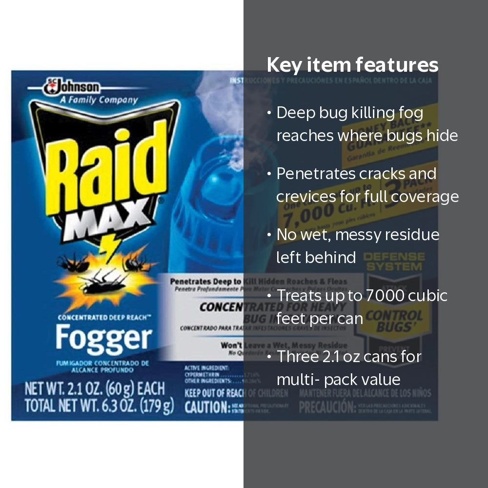 Raid, Bug Fogger, 3 Count Refill, Indoor Pesticide - Walmart.com