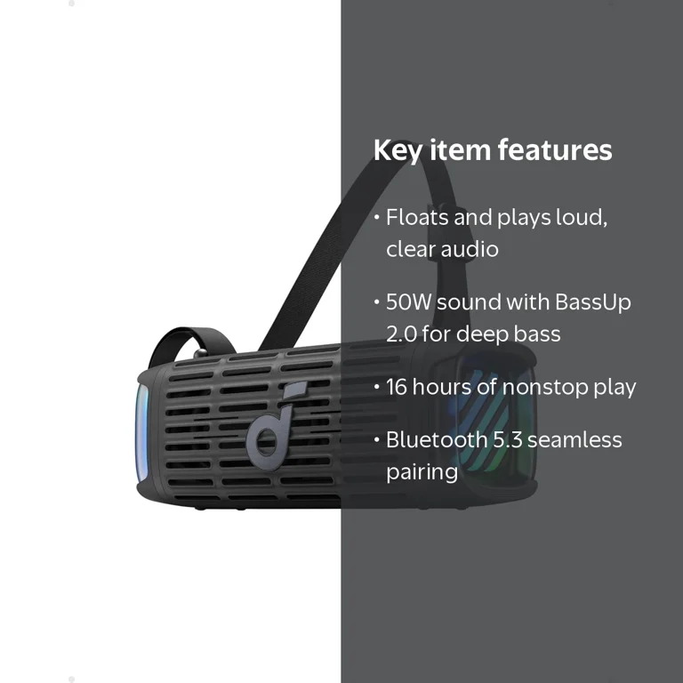 Soundcore Boom 3i Rugged Outdoor Speaker, 50W, Waterproof, Floats