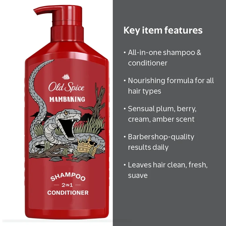 Old Spice Mamba King 2n1 Men's Shampoo and Conditioner, All Hair