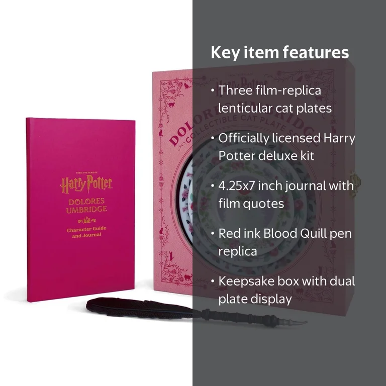 Harry Potter Dolores Umbridge Collectible Cat Plate Set 3pk