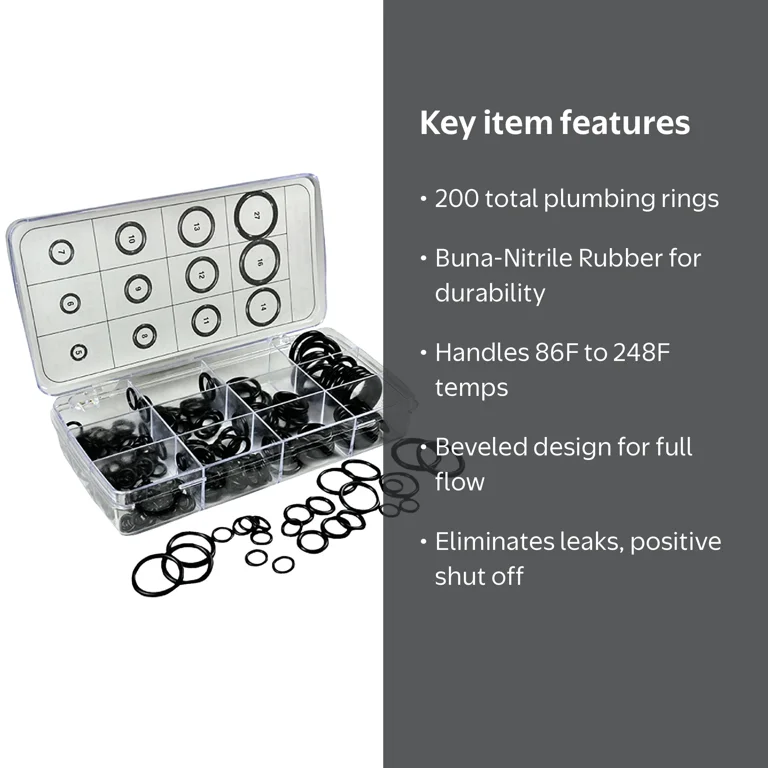 Danco, Rubber Faucet O-Ring Kit, 34443, Assorted 12 sizes for