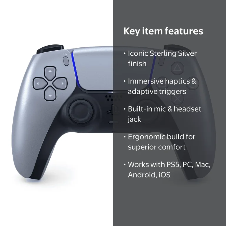 Sony PS5 DualSense Wireless Controller, Sterling Silver - Walmart.com