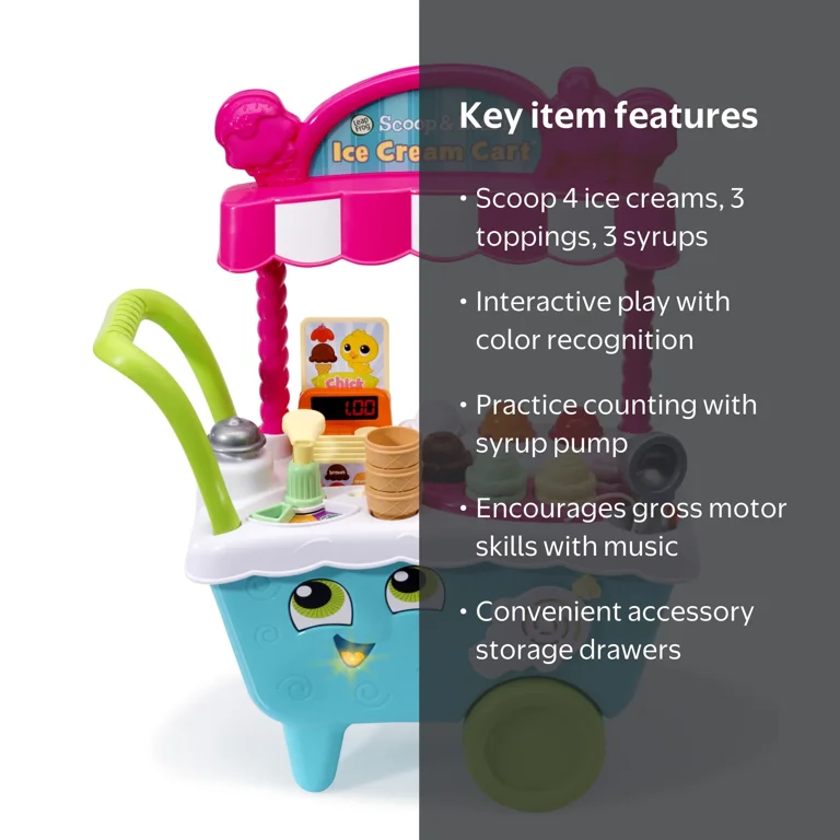LeapFrog Scoop & Learn Ice Cream Cart with Accessories - Walmart.com