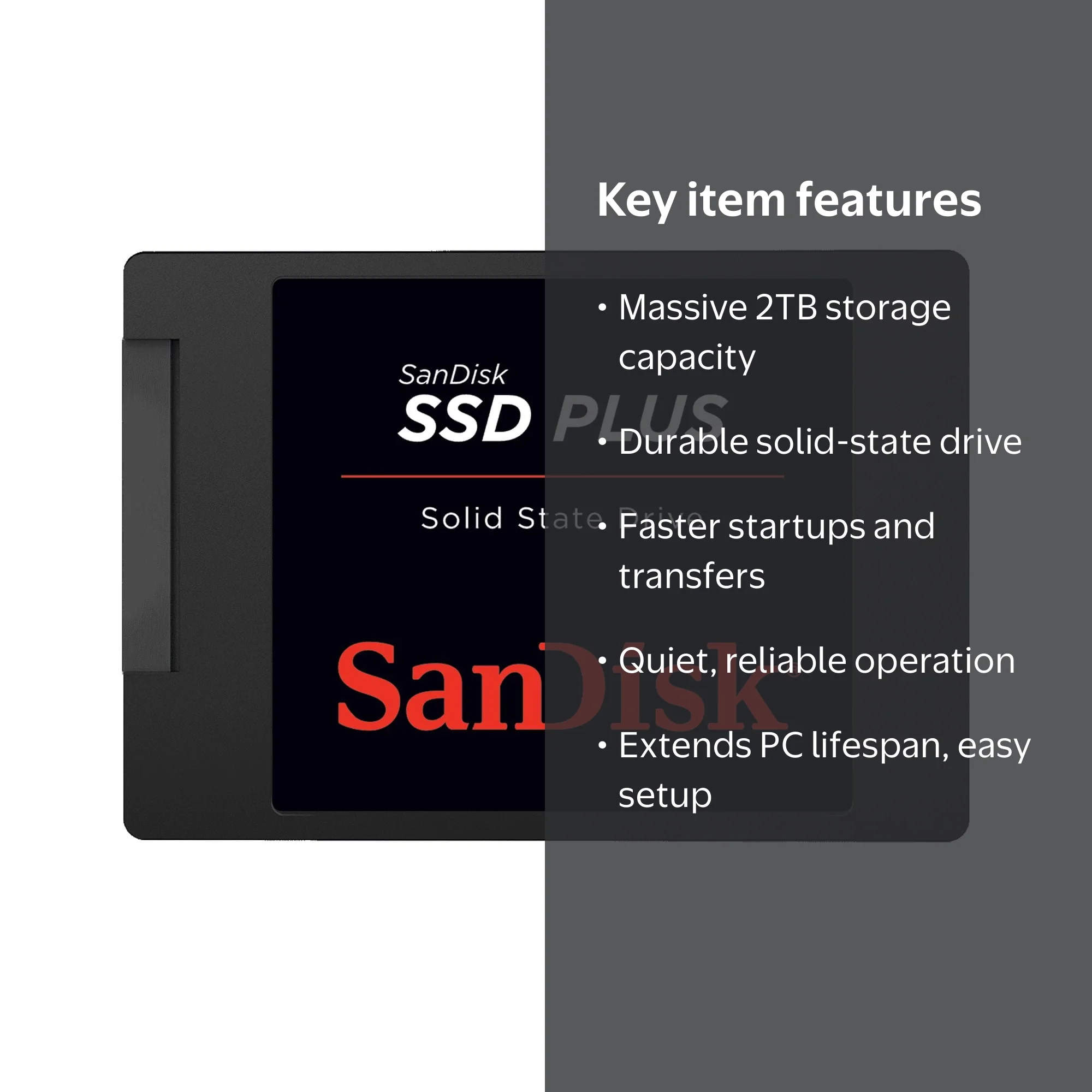 SanDisk 2TB SSD Plus for Laptop, Internal Solid State Drive