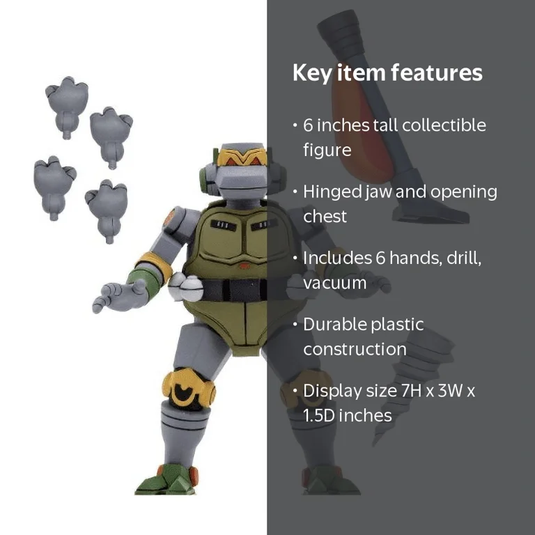 NECA TMNT The Mighty Metalhead Action Figure Toy, 6 Inches, Model