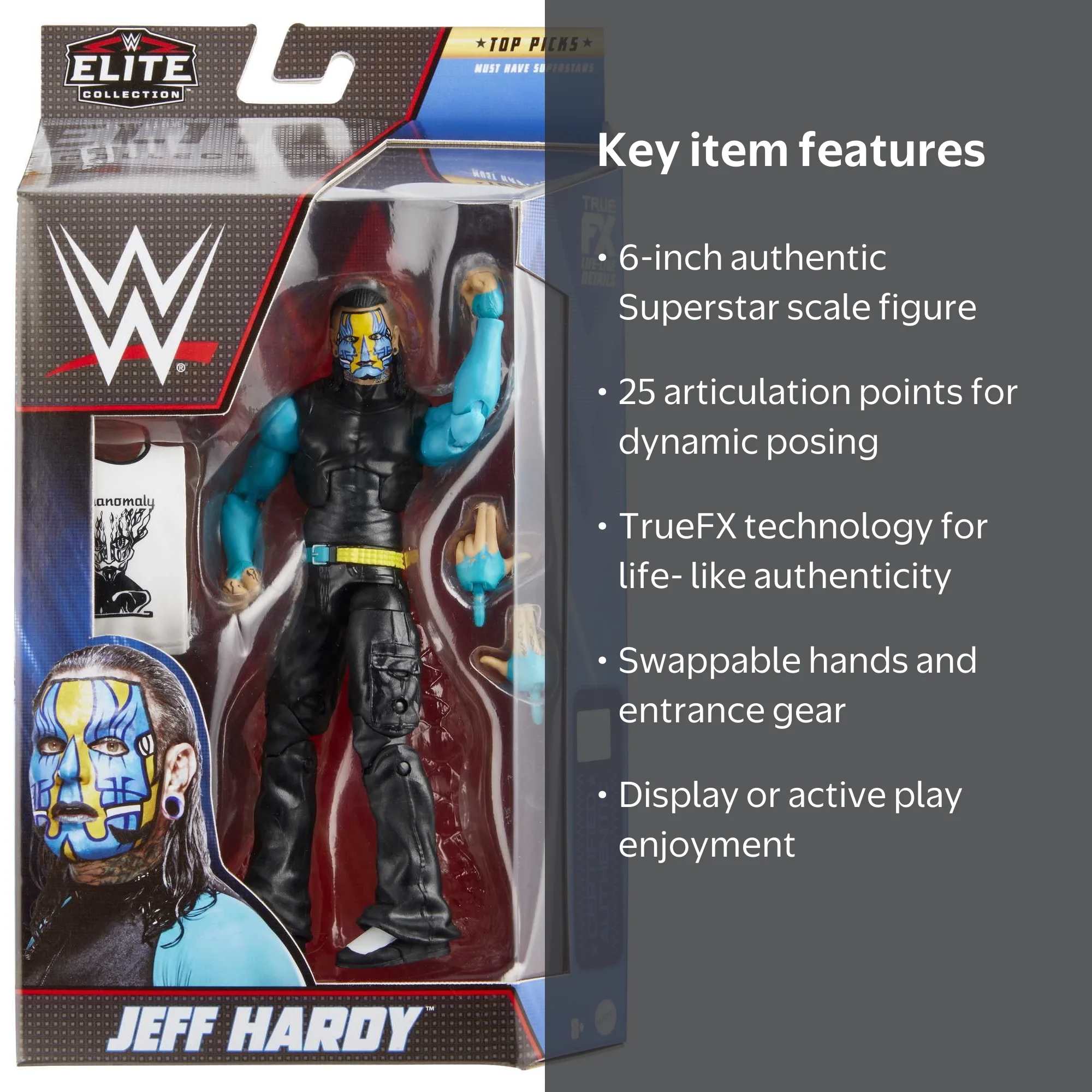 WWE Jeff Hardy Top Picks Elite 6-inch Action Figure with