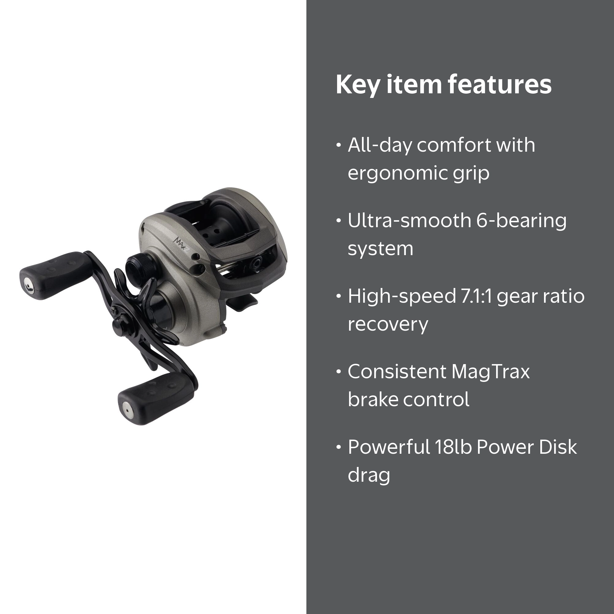 Abu Garcia Max Z Fishing Baitcaster Low Profile Casting Reel