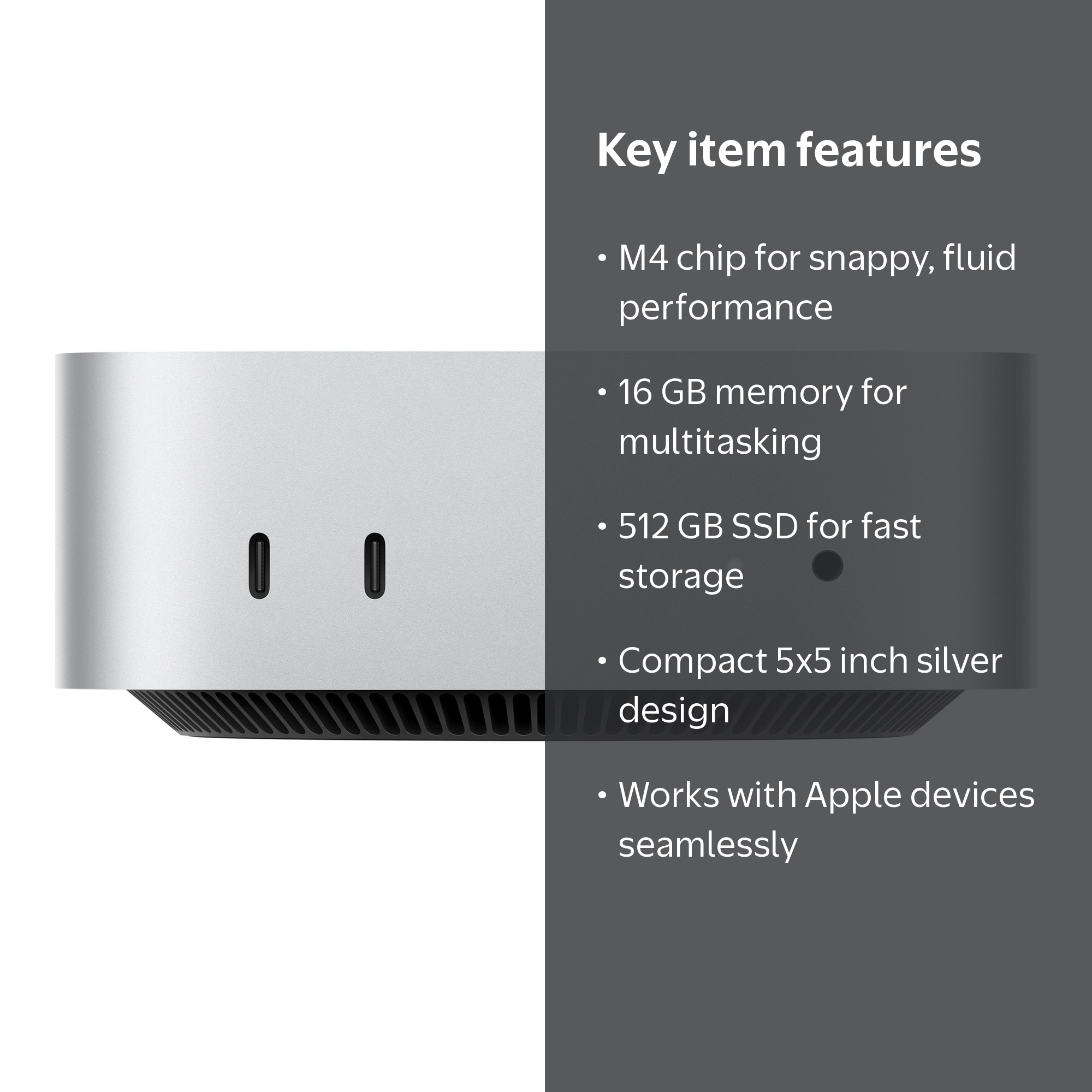 Apple Mac mini MU9E3LL/A Desktop Computer, Apple M4, 16 GB, 512 GB