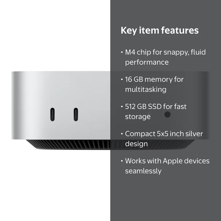 Apple Mac mini MU9E3LL/A Desktop Computer, Apple M4, 16 GB, 512 GB