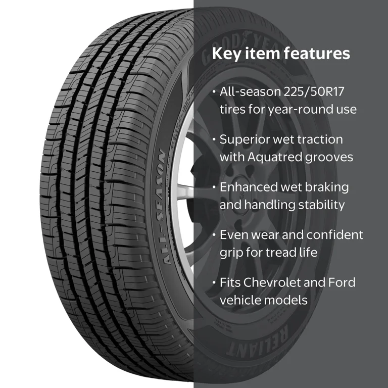 Goodyear 225/50R17 94V All-Season Reliant Tire fits Chevrolet