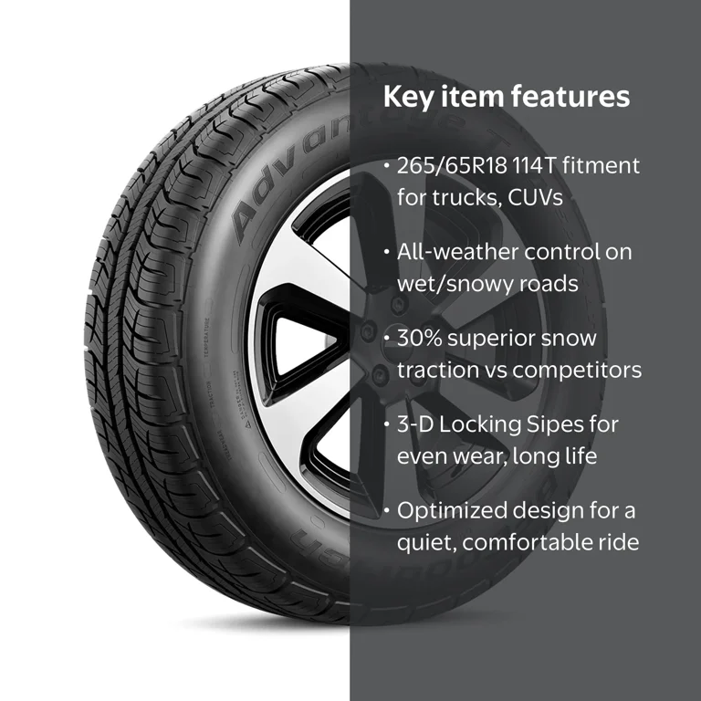 Free Shipping! BFGoodrich Advantage T/A Sport LT All-Season 265