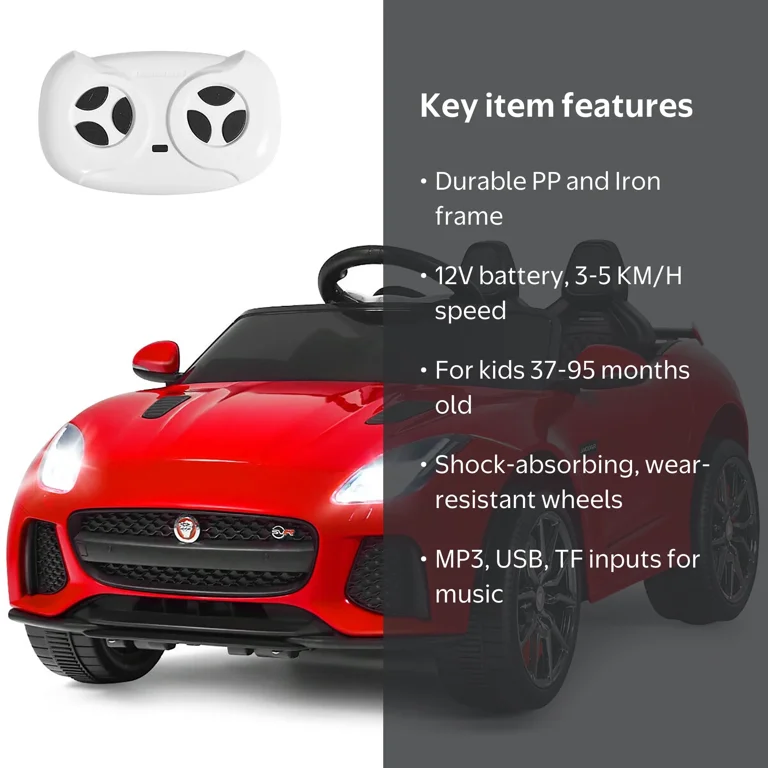 ジャガージュニアライドオンカー Costway 12V Licensed Jaguar F-Type SVR Kids Electric Ride On Car