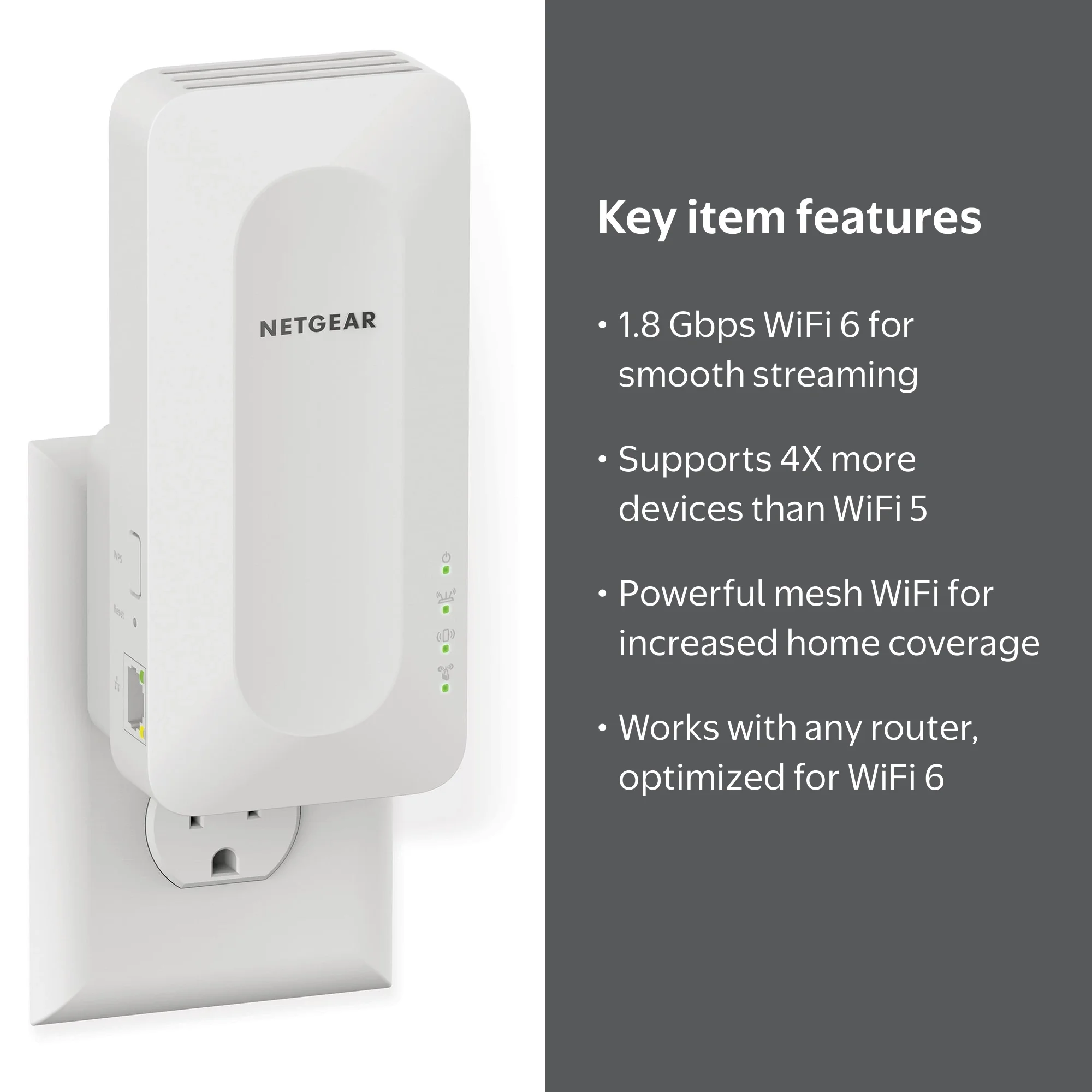 NETGEAR AX1800 WiFi 6 Router, Mesh Range Extender/Signal Booster