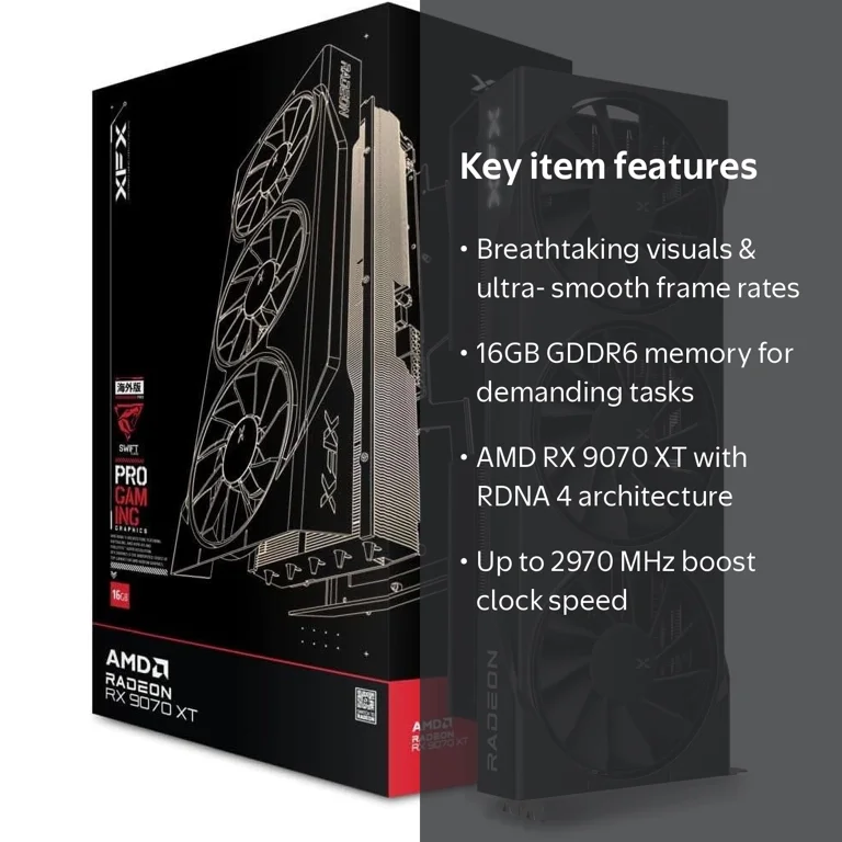 XFX RX-97TSWF3BA Swift AMD Radeon RX 9070XT Triple Fan Gaming