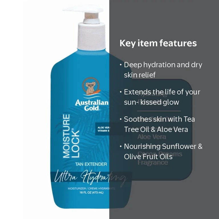 Australian Gold, Moisture Lock Hydrating Tan Extender, 16 oz