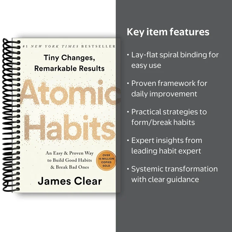 James Clear Atomic Habits Spiral Bound Book, System for Changing