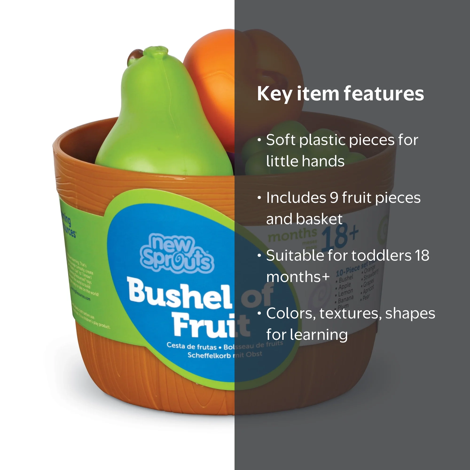 FRUITS　No.9 Learning Resources New Sprouts Bushel of Fruit, Play Food, Ages 18
