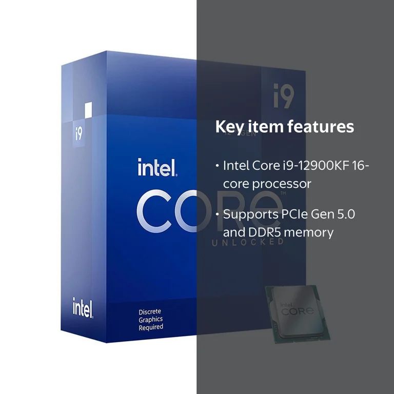 Intel, Core i9-12900KF, 16-Core, 3.2 GHz, LGA 1700 Desktop