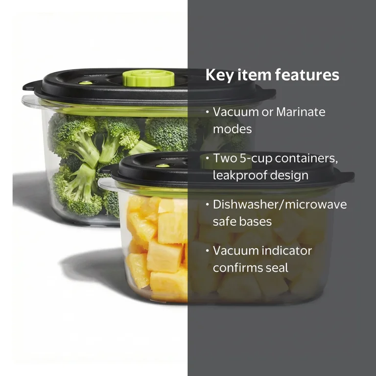 Newell Brands FoodSaver 2-Piece Vacuum Sealing Food Storage