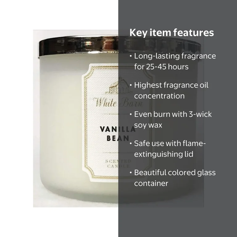 Bath & Body Works White Barn 3-Wick Candle in Vanilla Bean