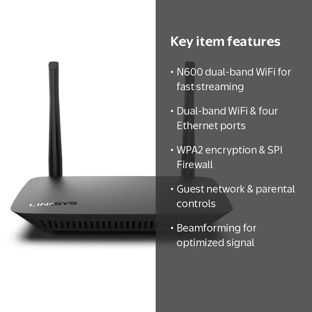 Linksys E2500 N600 Dual-Band Wireless System WiFi Router - Walmart.com