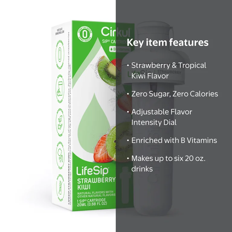 シプリ　Sipuli Cirkul LifeSip Strawberry Kiwi Flavor Cartridge, Drink Mix, 1-Pack
