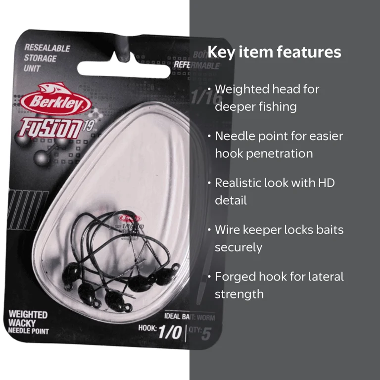 Berkley Fusion19 Weighted Wacky Head for Deep Wacky Rigging Soft